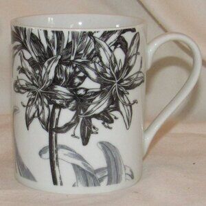 Portmeirion Agapanthus Black and White Coffee/Tea Mug Excellent Condition